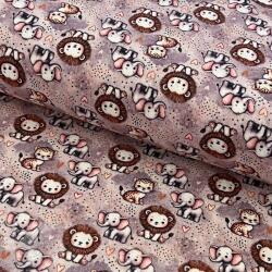  Dupla géz/muszlin Safari buddys design A digital print