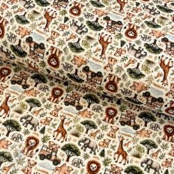  Dupla géz/muszlin Safari buddys design E digital print