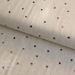  Viszkóz lenvászonnal FOIL Hearts ecru