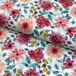  Pamutvászon Flower Sonja red digital print