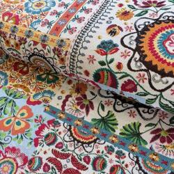  Dekorációs anyag jacquard Ethnic multico