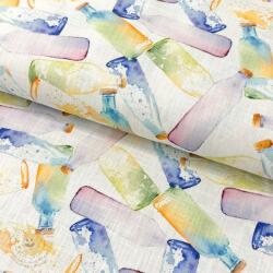  Lenvászon pamuttal Bottles digital print