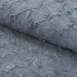  Pamutvászon lenvászonnal Vintage Fringe Diamonds blue