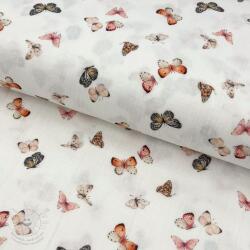  Dupla géz/muszlin Butterflies white digital print