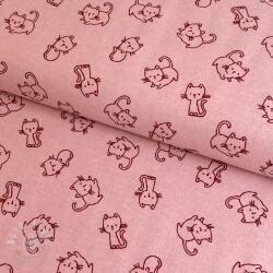  Pamutvászon FLANNEL Cats old rose