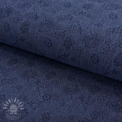  JEANS 9, 5 OZ Embossed Flowers dark blue