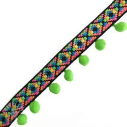  Pom-pom szalag IBIZA neon green