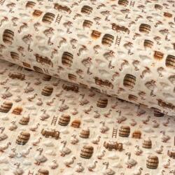  Dupla géz/muszlin Little farm animals design C digital print