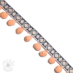  Pom-pom szalag JACQUARD salmon