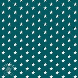 Pamutvászon Petit stars petrol