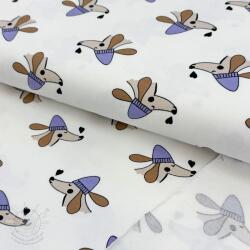  Szabadidő anyag Dogs and hearts off white