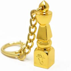  Breloc Pagoda celor cinci elemente, amuletă feng shui de protecție de pierderi financiare și ghinion în dragoste, metal auriu 8 cm