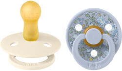 BIBS Colour 2-es szett - kerek cumifej (Törtfehér/Égkék) 0-6 hó x Liberty