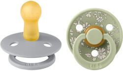 BIBS Colour 2-es szett - kerek cumifej (Delfin/Zsálya) 6-18 hó x Liberty