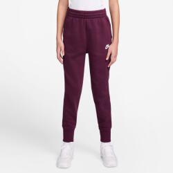 Nike Sportswear Club Fleece Big Kids (Girls) High-Waisted Fitted Pants S | Unisex | Pantaloni de trening | Roșu | FD2921-610