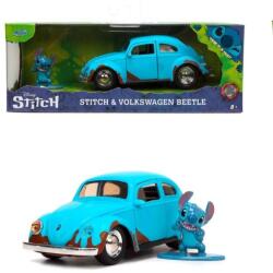 Simba Toys Jada Disney Stitch Set Figurina Stitch si Masinuta Metalica Volkswagen Beetle Scara 1 la 32 (9333251314R00) Figurina