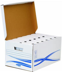 Fellowes Archiváló konténer csapófedéllel , karton, nagy, FELLOWES Bankers Box Basic, 5 db/csomag, kék-fehér (4460503) - cartridge