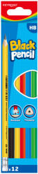 Keyroad Grafitceruza, HB, radíros, háromszögletű, 12 db/bliszter, Keyroad, vegyes színek (KR972793) - cartridge