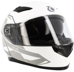 Trendy Teljes arcú sisak dupla napellenzővel Trendy T-604 Chactas szürke/matt fehér XL Trendy Sisakok és ruházat Kabát