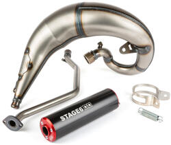 Stage6 Kipufogó Stage6 Streetrace magas szerelés CNC piros / fekete Rieju MRT Stage6 Kipufogó és alkatrészei Kipufogó Robogó kipufogó (tuning)