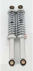 Szürke lengéscsillapítók 2 darab 275mm hosszú 8mm rögzítőperselyek felül és alul kb. 6mm rugóátmérő Hercules, Puch, Miele, DKW, KTM, Rixe, Kreidler, Zündapp, Mofa, Moped, Mokick számára Diverse / Impo