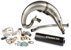 Stage6 Kipufogó Stage6 Streetrace magas szerelés CNC kék / fekete Derbi Senda Stage6 Kipufogó és alkatrészei Kipufogó Robogó kipufogó (tuning)