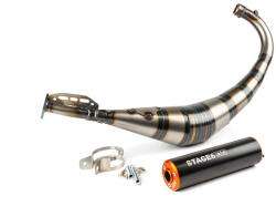 Stage6 Kipufogó Stage6 Streetrace CNC narancssárga / fekete Derbi / Minarelli AM6 Stage6 Kipufogó és alkatrészei Kipufogó Robogó kipufogó (tuning)