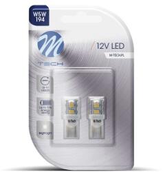 m-tech fehér LED izzó, 2 db, W5W, 9xSMD2835 M-Tech Elektronika Lámpa, fényszóró, index Izzó Izzó 12V