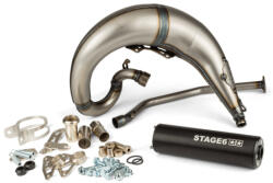 Stage6 Kipufogó Stage6 Streetrace felső szerelésű CNC fekete Derbi Senda Stage6 Kipufogó és alkatrészei Kipufogó Robogó kipufogó (tuning)
