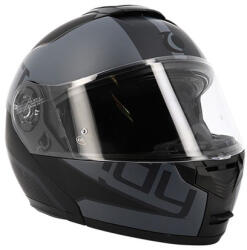 Trendy Moduláris bukósisak dupla napellenzővel Trendy T-704 Zunis fekete/matt szürke XL Trendy Sisakok és ruházat Kabát