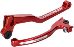 Doppler Fékkar és kuplungkar készlet Doppler CNC piros Rieju MRT 2018- Euro4 fékkarhoz Doppler Futómű és fék alkatrész Fékkar