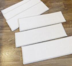 Látvány Textil Lépcsőszőnyeg shaggy törtfehér SZGF 6520 négyzetes törés nélkül