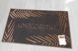 Látvány Textil Kft Diamo leveles gumi lábtörlő 45x75cm fekete bronz
