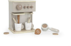 Label Label kávéfőző szett kiegészítőkkel, nugát színben - Fa játék szerepjáték (Llwt-37070)