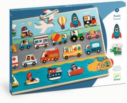 DJECO formaillesztő, formaberakó - Járműpark - Puzzlo Vroom (DJ01831)