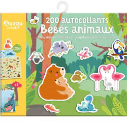 AUZOU - Újrahasználható matricázó készlet, Bébiállatok (Auzou6349)