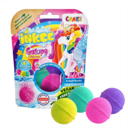 Craze Inkee vegán fürdőgolyó csomag - Galupy unikornis rágogumi aromával, 4 db-os (INK-59821EN)