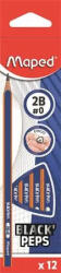 Maped Grafitceruza - 2 db, 2B, háromszögletű, MAPED Black’Peps Navy