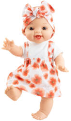 Paola Reina - Leire játékbaba - virágos overállal, és fejpánttal (04125)