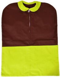 TextilNagyker Ovizsák, 3 zsebes, galléros - Sötétbarna - kiwi (TA)