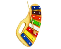  Színes ívelt metalofon - Egyoktávos gyerekhangszer (X-04/1)
