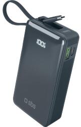 SBS Power Bank 10 000 mAh beépített USB-C kábellel kék (8018417481376)