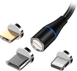Maxlife Cablu magnetic 3IN1 USB-C/LIGHTNING/MICRO USB 1M 3A - negru Maxlife OEM001960 (OEM001960)