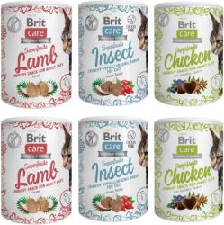 Brit Care Snack Superfruits Mix 6x100 g gustări pentru pisici cu pui, insecte și miel fără cereale