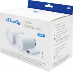 Shelly BLU TRV Heizkörperthermostat 2-er Pack Gateway, Fűtőtest termosztát Bluetooth Low Energy, Wi-Fi (_B_TRV_2; 1) (Shelly_B_TRV_2;1)