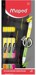 Maped Fluo Peps Duo 1-5 mm Szövegkiemelő készlet - Vegyes színek (3 db/csomag) (734127) (734127)
