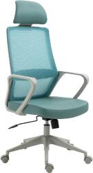 Kring Cloud ergonomikus irodai szék, hálós háttámla, karcálló PU, 4D kartámasz, állítható magasságú, dönthető háttámla, világoskék (8325H)