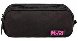 Luna 8734557 Luna: Must Team Monochrome fekete-rózsaszín hengeres tolltartó 2 zsebbel