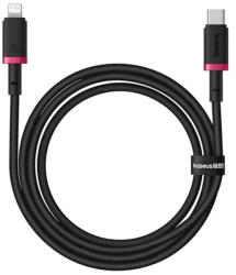 Baseus - Data Cable Dura Series (P10377800U01-01) - Type-C - Lightning gyors töltő kábel, PD 20W, nejlon, 1m - Piros / Fekete
