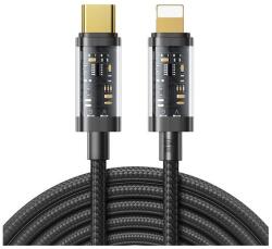 JOYROOM adatkábel, type-c - lightning, 2.4a, 20w, pd gyorstöltő, 200cm, cipőfűző, fekete (S-CL020A20_B)